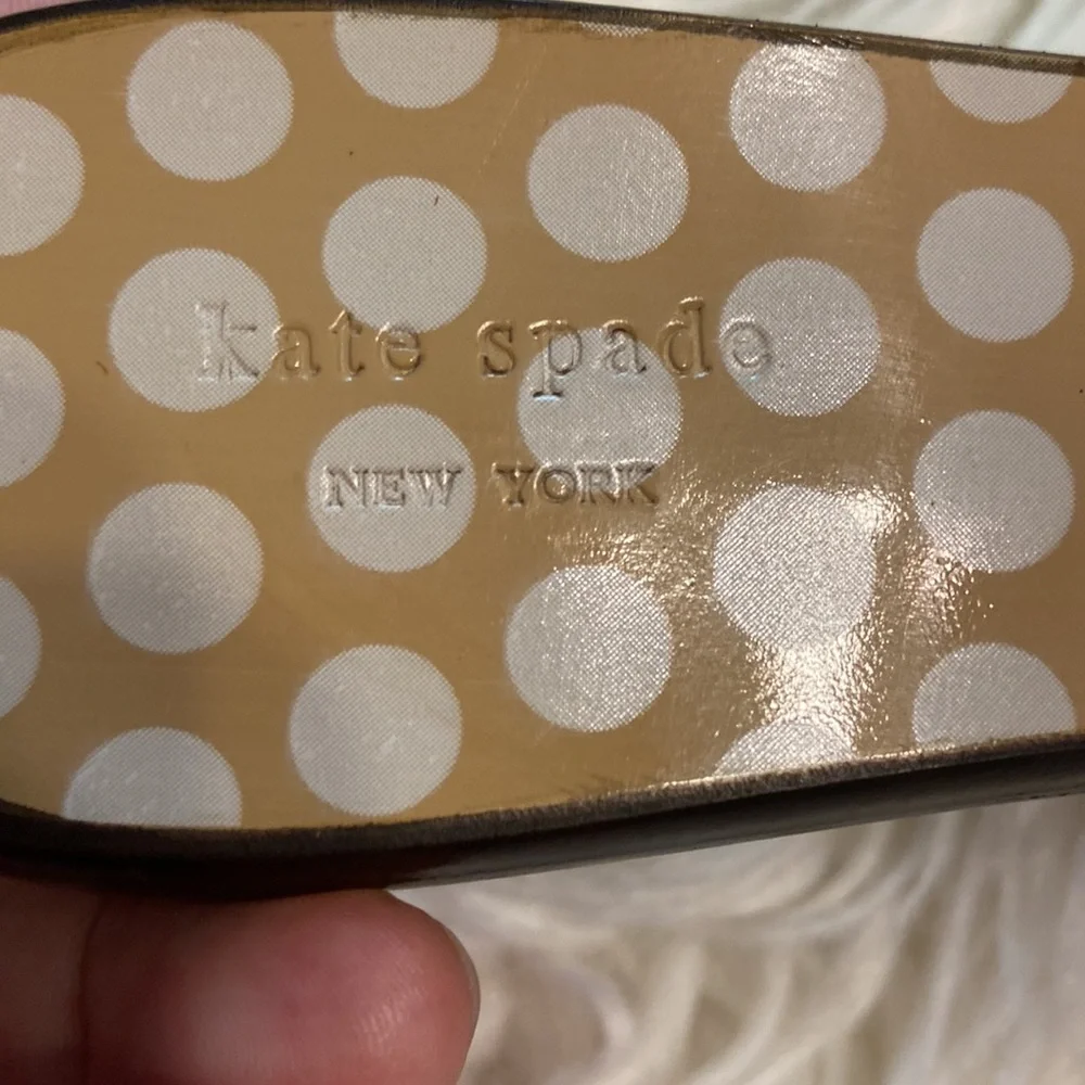 Kate Spade Sandals size 7B made in Italy brown and white color excellent condi - Picture 14 of 16